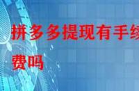 拼多多提現(xiàn)有手續(xù)費(fèi)嗎？除了這個(gè)還有別的費(fèi)用嗎？