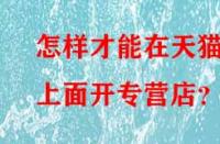 怎樣才能在天貓上面開專營店？
