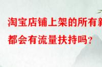 淘寶店鋪上架的所有新品都會有流量扶持嗎？